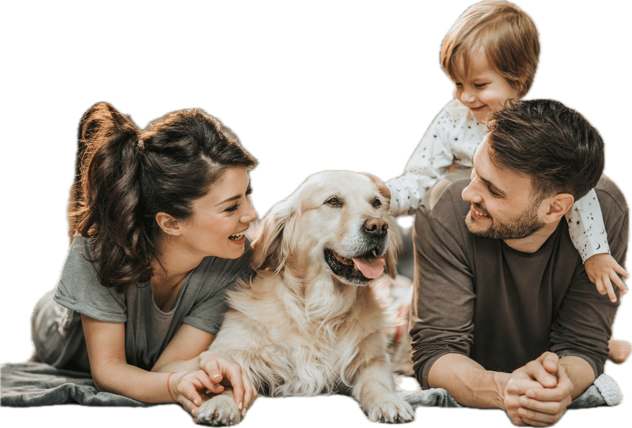 Familia con su perro